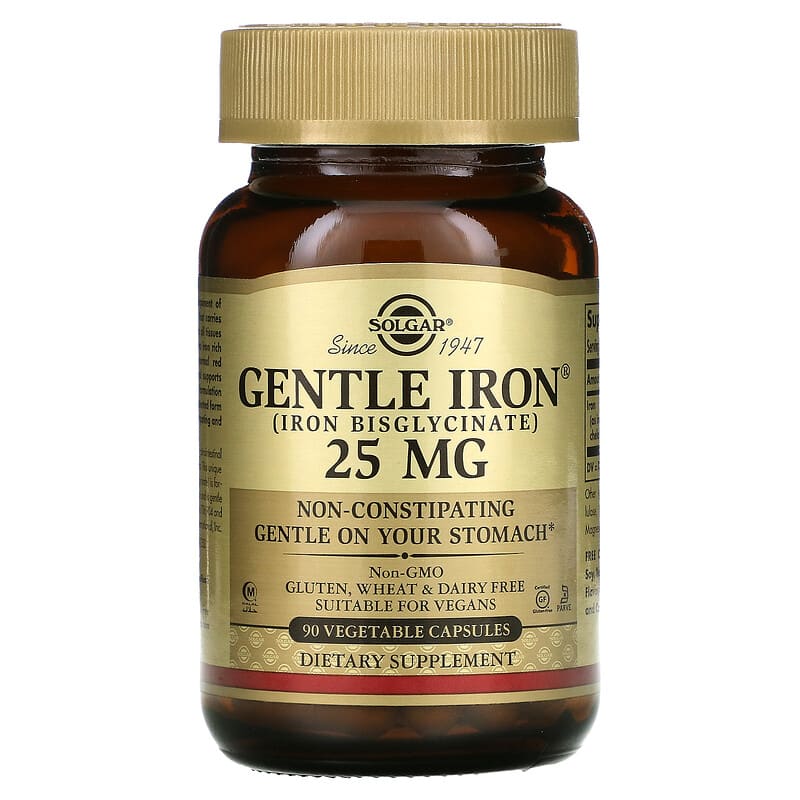 Solgar Gentle Iron 25 mg 90 Vegetable viên 1 Solgar Gentle Iron 25 mg 90 Vegetable Capsules 033984012493