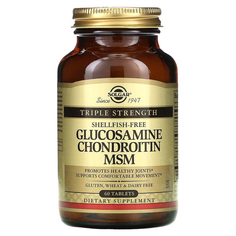Solgar Glucosamine Chondroitin MSM Triple Strength 60 Tablets 1 Solgar Glucosamine Chondroitin MSM Triple Strength 60 Tablets 033984013186