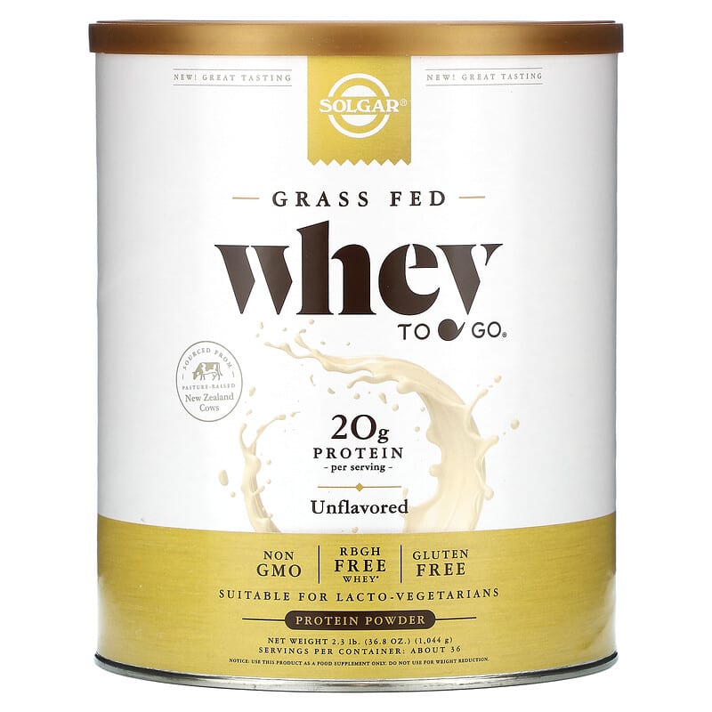 Solgar Grass Fed Whey To Go Protein Powder Unflavored 36.8 oz (1.044 g) 1 Solgar Grass Fed Whey To Go Protein Powder Unflavored 36.8 oz (1.044 g) 033984300941