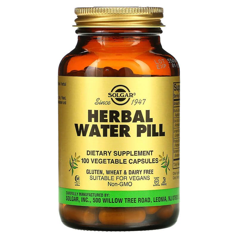 Solgar Herbal Water Pill 100 Vegetable Capsules 1 Solgar Herbal Water Pill 100 Vegetable Capsules 033984039476