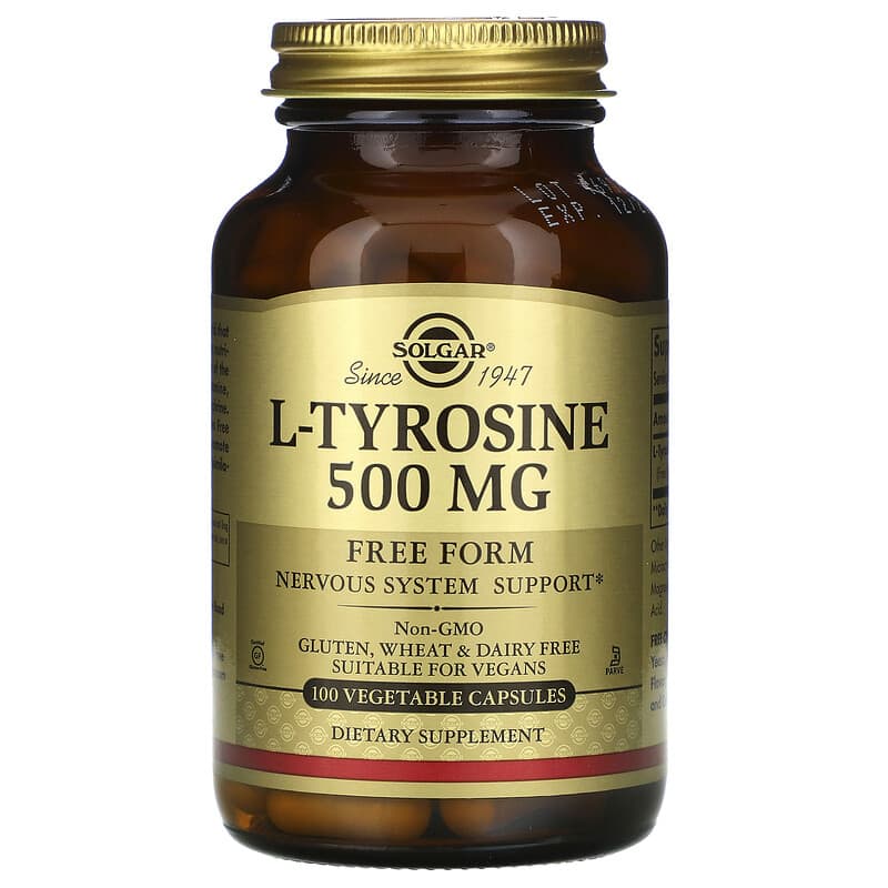 Solgar L-Tyrosine 500 mg 100 Veggie Caps 1 Solgar L-Tyrosine 500 mg 100 Veggie Caps 033984027619