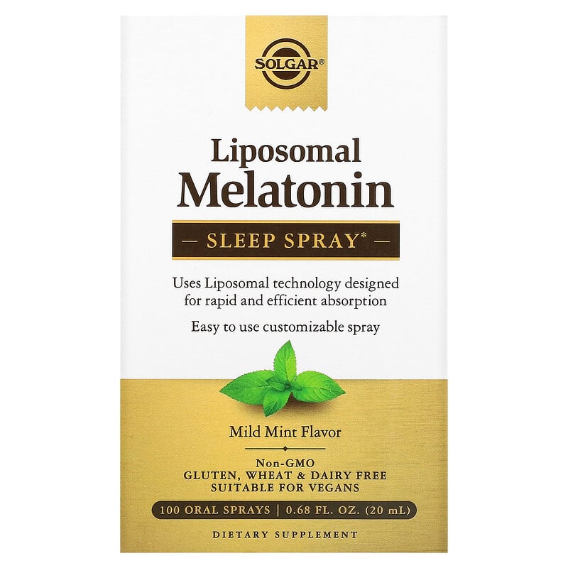 Solgar Liposoman Melatonin Sleep Spray Mild Mint 100 Oral Sprays 0.68 fl oz (20 ml) 1 Solgar Liposoman Melatonin Sleep Spray Mild Mint 100 Oral Sprays 0.68 fl oz (20 ml) 033984304161