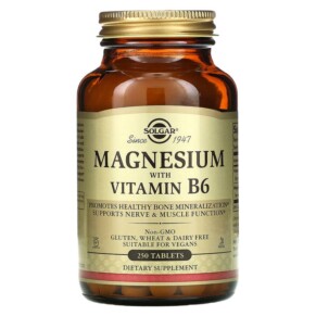 Solgar Magnesium with Vitamin B6 250 Tablets 033984017214
