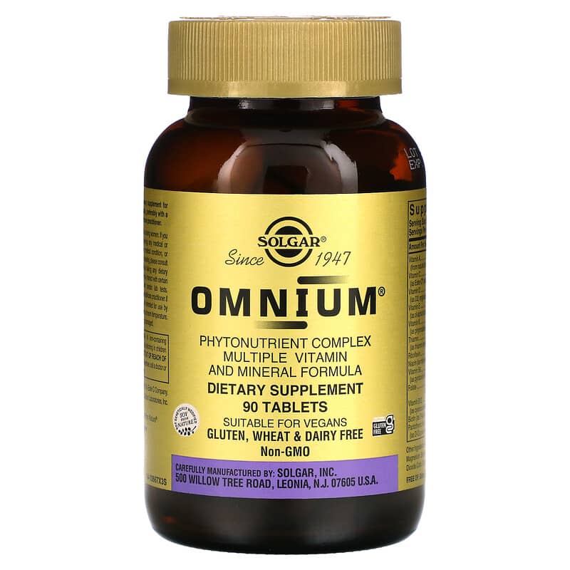 Solgar Omnium Phytonutrient Complex Multiple Vitamin and Mineral Formula 90 viên 1 Solgar Omnium Phytonutrient Complex Multiple Vitamin and Mineral Formula 90 Tablets 033984020672