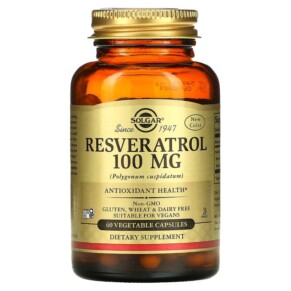 Solgar Resveratrol 100 mg 60 Vegetable Capsules 033984023352