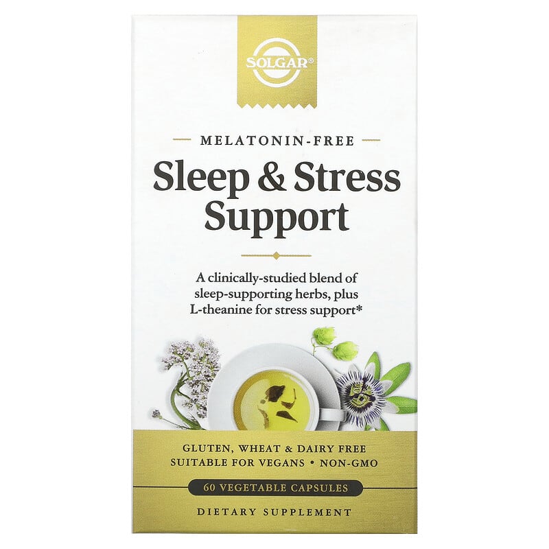 Solgar Sleep & Stress Support 60 Vegetable Capsules 1 Solgar Sleep & Stress Support 60 Vegetable Capsules 033984303201