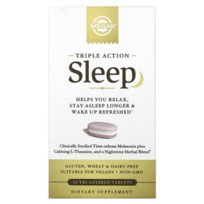 Solgar Sleep Triple Action 30 Tri-Layered Tablets 033984006553