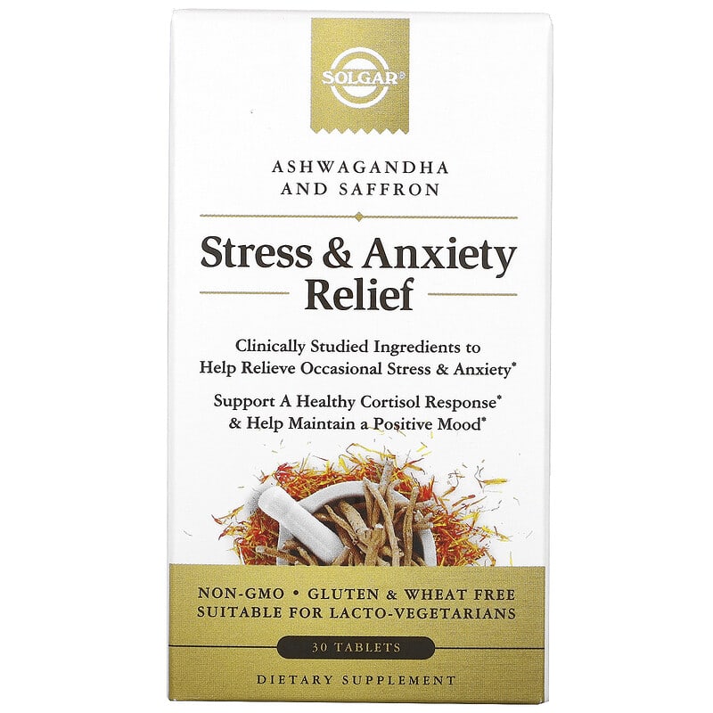 Solgar Stress & Anxiety Relief Ashwagandha and Saffron 30 Tablets 1 Solgar Stress & Anxiety Relief Ashwagandha and Saffron 30 Tablets 033984005532