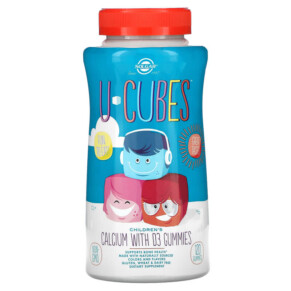 Solgar U-Cubes Children's Calcium With D3 Strawberry 120 Gummies 033984576001