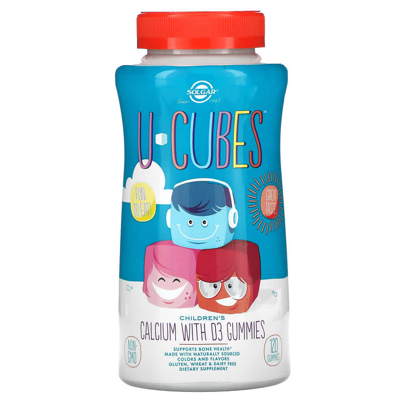 Solgar U-Cubes Children's Calcium With D3 Strawberry 120 Gummies 1 Solgar U-Cubes Children's Calcium With D3 Strawberry 120 Gummies 033984576001