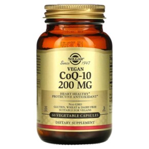 Solgar Vegan CoQ-10 200 mg 60 Vegetable Capsules 033984009493