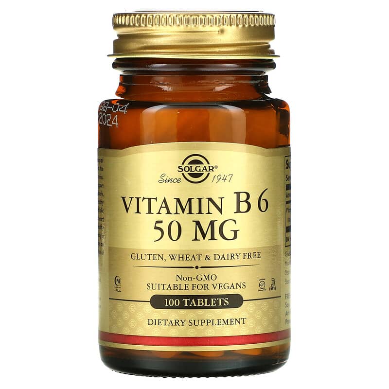 Solgar Vitamin B6 50 mg 100 viên 1 Solgar Vitamin B6 50 mg 100 Tablets 033984031005