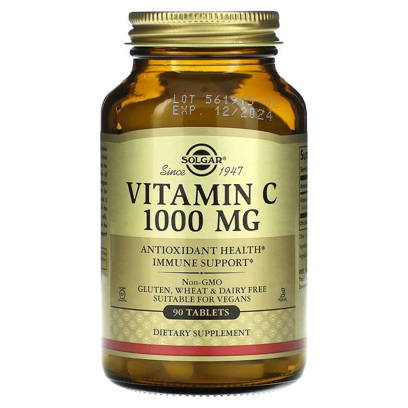 Solgar Vitamin C 1,000 mg 90 viên 1 Solgar Vitamin C 1.000 mg 90 Tablets 033984032750