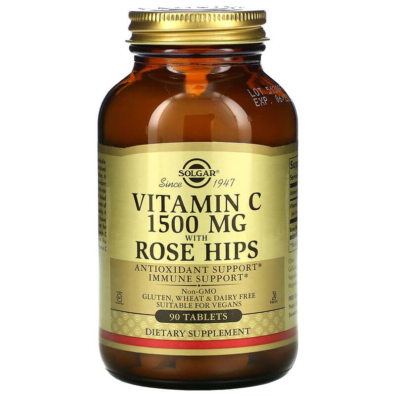 Solgar Vitamin C with Rose Hips 1,500 mg 90 viên 1 Solgar Vitamin C with Rose Hips 1.500 mg 90 Tablets 033984024205