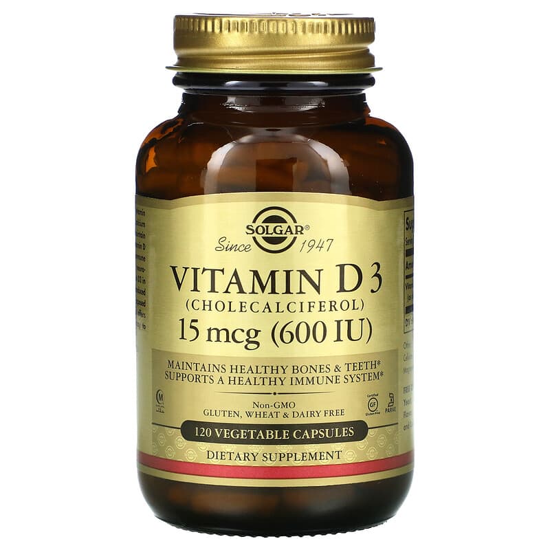 Solgar Vitamin D3 (Cholecalciferol) 15 mcg (600 IU) 120 Vegetable viên 1 Solgar Vitamin D3 (Cholecalciferol) 15 mcg (600 IU) 120 Vegetable Capsules 033984033191