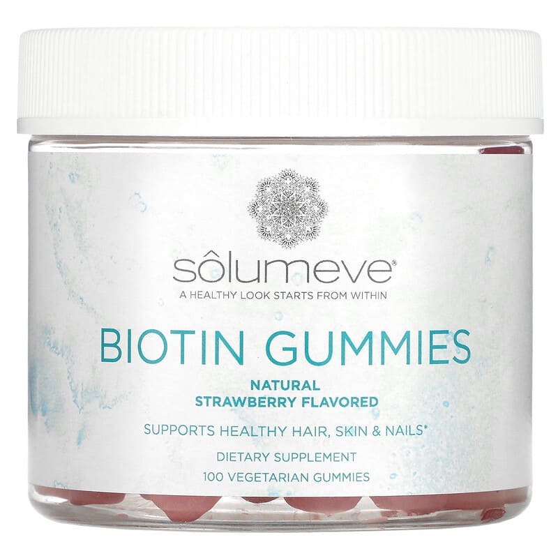 Solumeve Biotin Gummies Gelatin Free Strawberry Flavor 10,000 mcg 100 Vegetarian Gummies 1 Solumeve Biotin Gummies Gelatin Free Strawberry Flavor 100 Vegetarian Gummies 898220014460