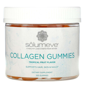 Solumeve Collagen Gummies Gelatin Free Tropical Fruit Flavor 100 Gummies 898220014477