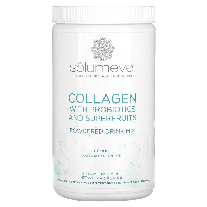 Solumeve Collagen with Probiotics and Superfruits Powdered Drink Mix Citrus 16 oz (454 g) 1 Solumeve Collagen with Probiotics and Superfruits Powdered Drink Mix Citrus 16 oz (454 g) 898220016525