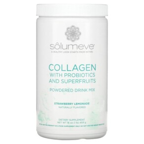 Solumeve Collagen with Probiotics and Superfruits Powdered Drink Mix Strawberry Lemonade 16 oz (454 g) 898220016532