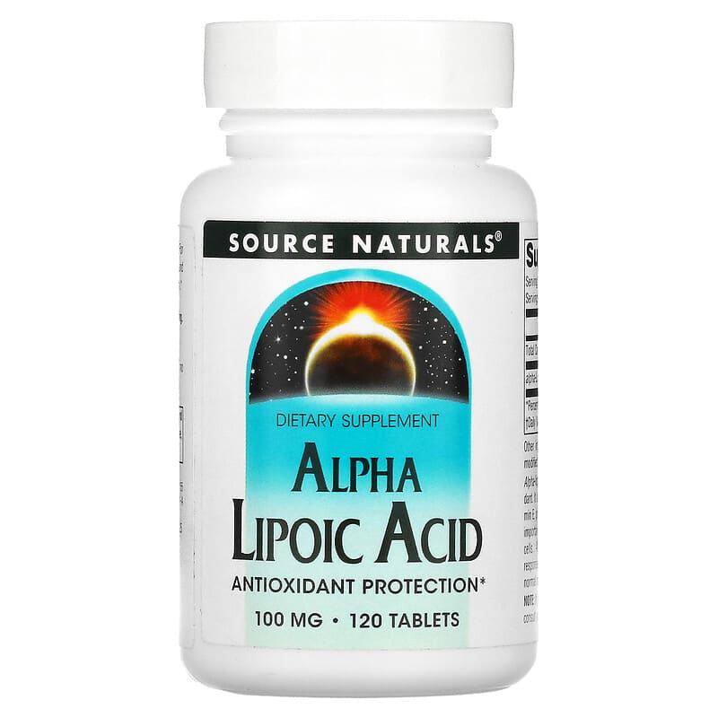 Source Naturals Alpha Lipoic Acid 100 mg 120 Tablets 1 Source Naturals Alpha Lipoic Acid 100 mg 120 Tablets 021078001553