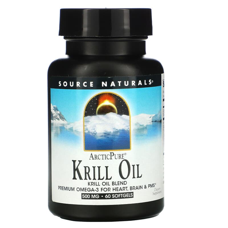 Source Naturals ArcticPure Krill Oil 500 mg 60 Softgels 1 Source Naturals ArcticPure Krill Oil 500 mg 60 Softgels 021078021650