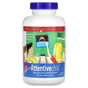 Source Naturals Attentive Child Sweet & Tart 60 Chewable Wafers 021078012146