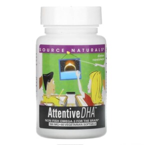 Source Naturals Attentive DHA 100 mg 60 Vegetarian Softgels 021078012023