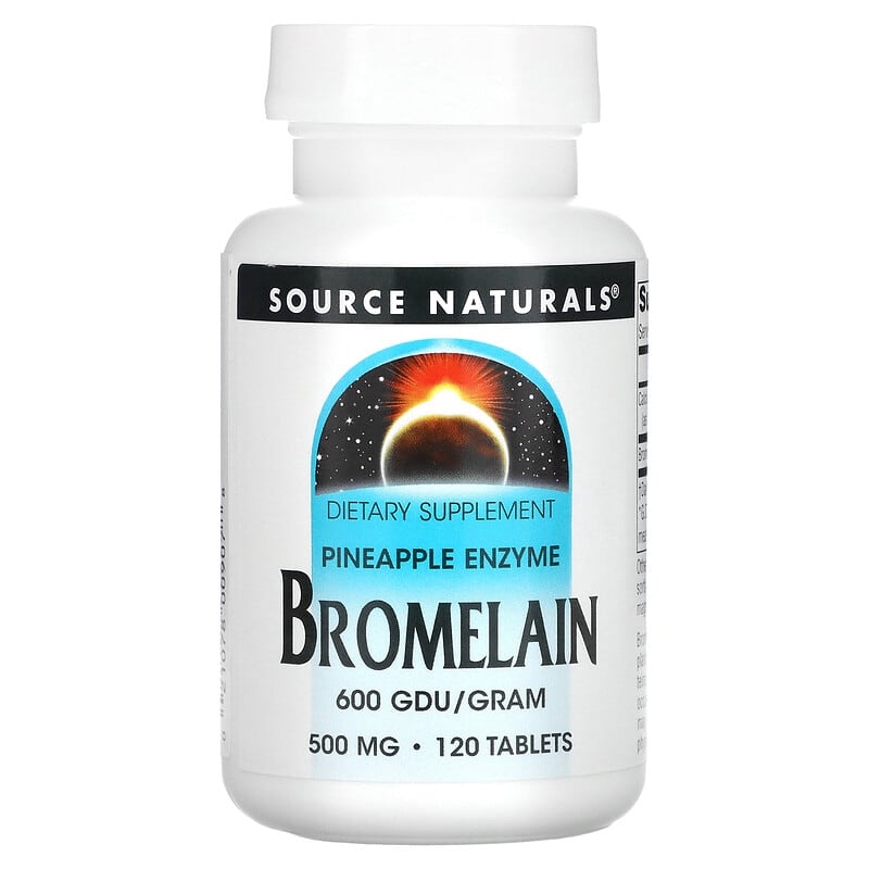 Source Naturals Bromelain 600 GDU/g 500 mg 120 Tablets 1 Source Naturals Bromelain 600 GDU/g 500 mg 120 Tablets 021078009078