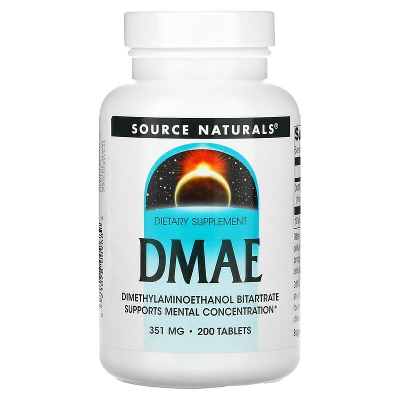 Source Naturals DMAE 351 mg 200 Tablets 1 Source Naturals DMAE 351 mg 200 Tablets 021078009689