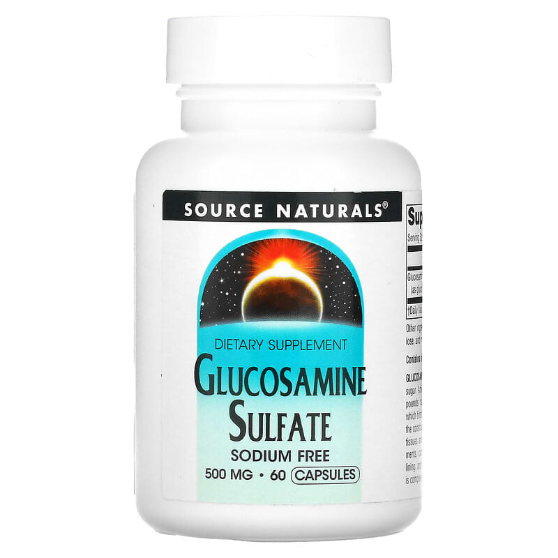 Source Naturals Glucosamine Sulfate Sodium Free 500 mg 60 Capsules 1 Source Naturals Glucosamine Sulfate Sodium Free 500 mg 60 Capsules 021078015901