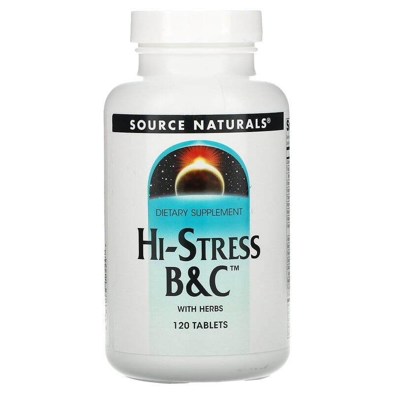 Source Naturals Hi-Stress B&C with Herbs 120 Tablets 1 Source Naturals Hi-Stress B&C with Herbs 120 Tablets 021078005247