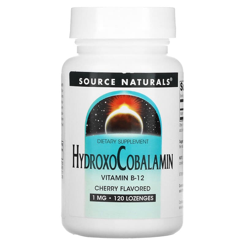 Source Naturals HydroxoCobalamin Vitamin B12 Cherry Flavored Lozenge 1 mg 120 viên 1 Source Naturals HydroxoCobalamin Vitamin B12 Cherry 1 mg 120 Lozenges 021078026556