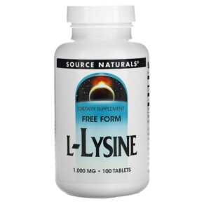 Source Naturals L-Lysine 1.000 mg 100 Tablets 021078001423