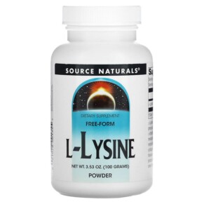 Source Naturals L-Lysine Powder 3.53 oz (100 g) 021078001355
