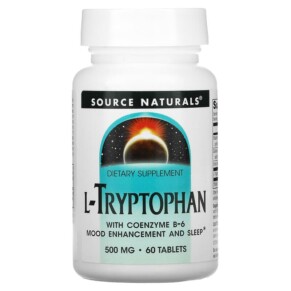 Source Naturals L-Tryptophan with Coenzyme B-6 500 mg 60 Tablets 021078019879
