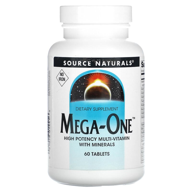 Source Naturals Mega-One No Iron 60 Tablets 1 Source Naturals Mega-One No Iron 60 Tablets 021078014416