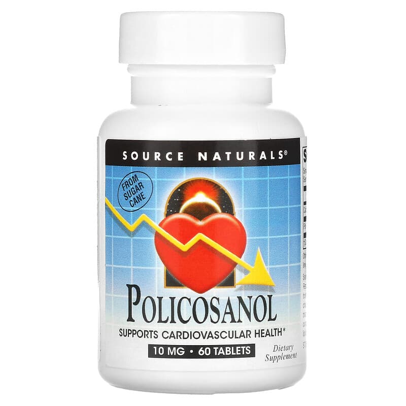 Source Naturals Policosanol 10 mg 60 Tablets 1 Source Naturals Policosanol 10 mg 60 Tablets 021078014485
