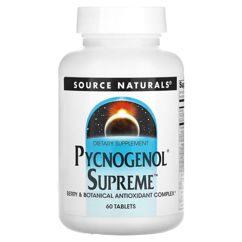 Source Naturals Pycnogenol Supreme 60 Tablets 1 Source Naturals Pycnogenol Supreme 60 Tablets 021078022206