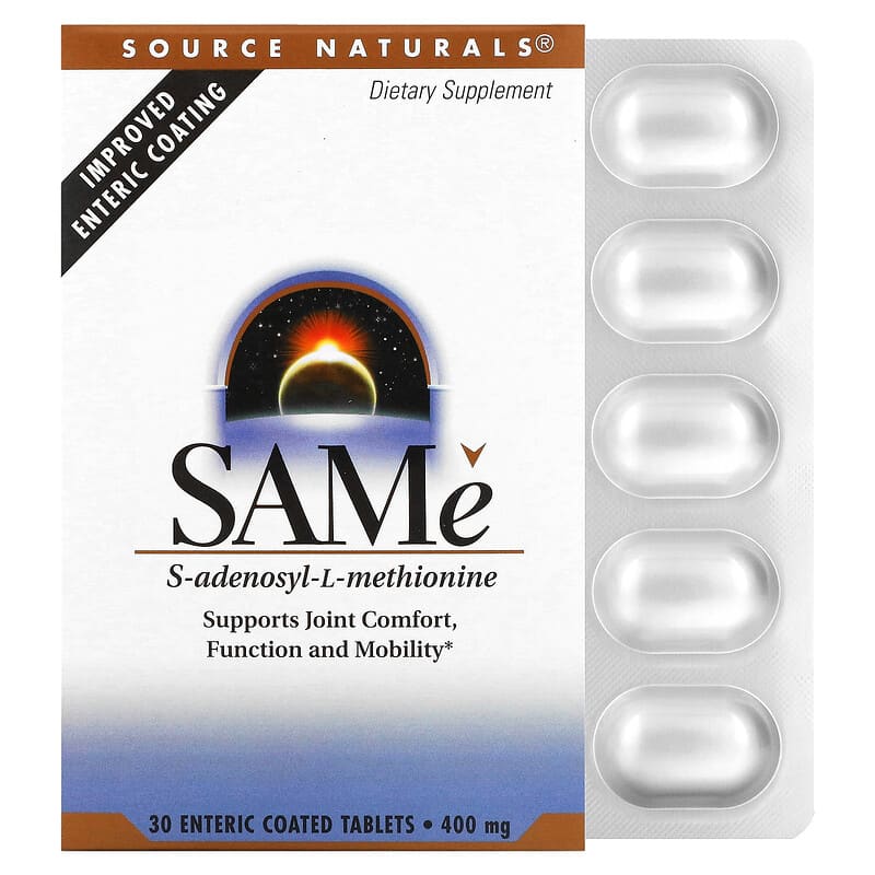 Source Naturals SAMe 400 mg 30 Enteric Coated Tablets 1 Source Naturals SAMe 400 mg 30 Enteric Coated Tablets 021078014003