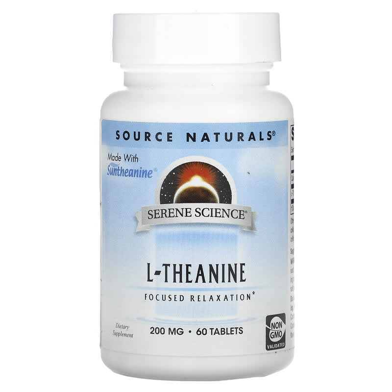 Source Naturals Serene Science L-Theanine 200 mg 60 Tablets 1 Source Naturals Serene Science L-Theanine 200 mg 60 Tablets 021078014997
