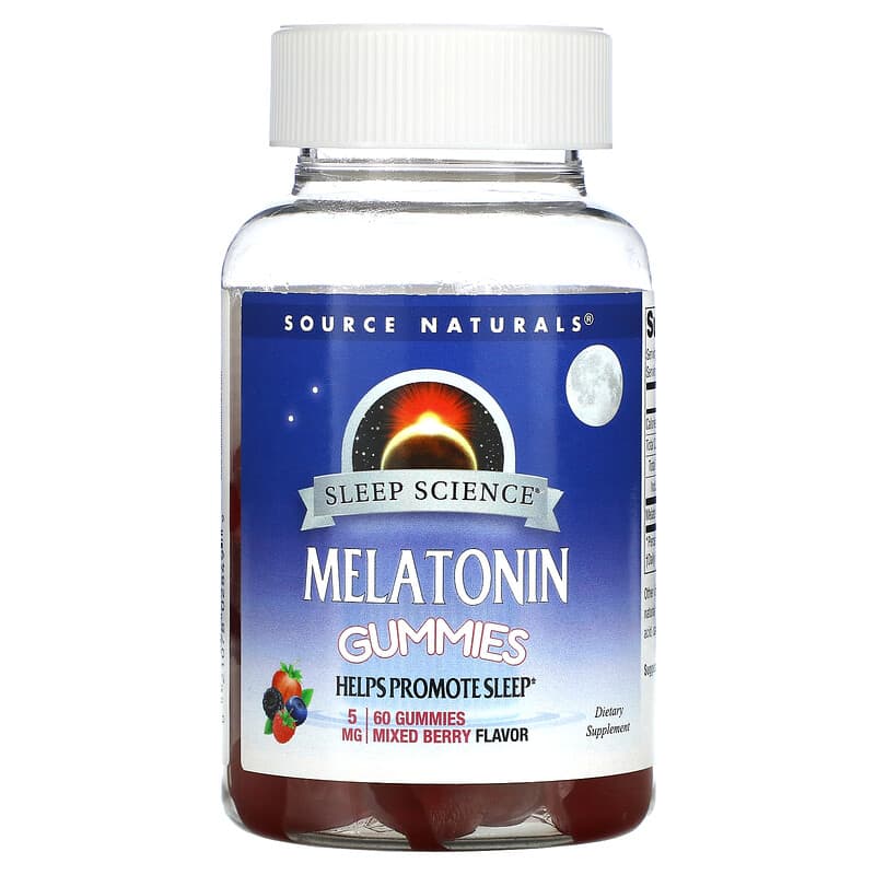 Source Naturals Sleep Science Melatonin Gummies Mixed Berry 5 mg 60 Gummies 1 Source Naturals Sleep Science Melatonin Gummies Mixed Berry 5 mg 60 Gummies 021078028499