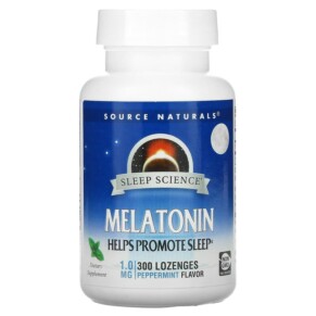Source Naturals Sleep Science Melatonin Peppermint 1 mg 300 Lozenges 021078007111