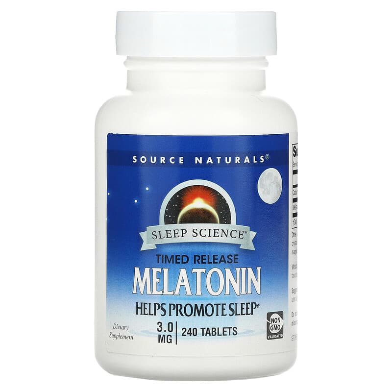 Source Naturals Sleep Science Melatonin Timed Release 3 mg 240 Tablets 1 Source Naturals Sleep Science Melatonin Timed Release 3 mg 240 Tablets 021078000679