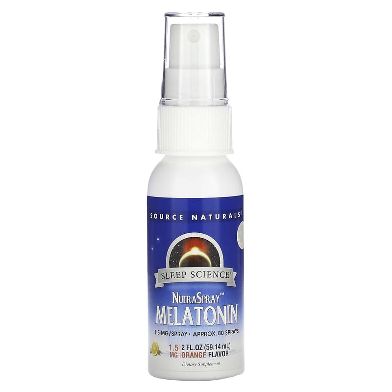 Source Naturals Sleep Science NutraSpray Melatonin Orange 1.5 mg 2 fl oz (59.14 ml) 1 Source Naturals Sleep Science NutraSpray Melatonin Orange 1.5 mg 2 fl oz (59.14 ml) 021078003281