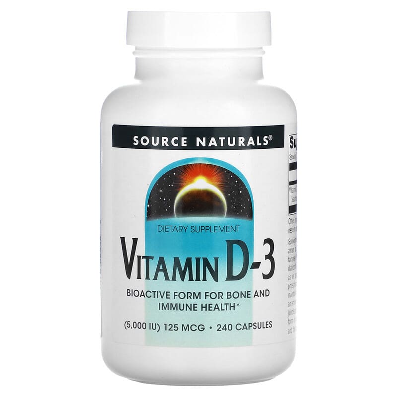 Source Naturals Vitamin D-3 5,000 IU 240 viên 1 Source Naturals Vitamin D-3 5.000 IU (125 mcg) 240 Capsules 021078023388