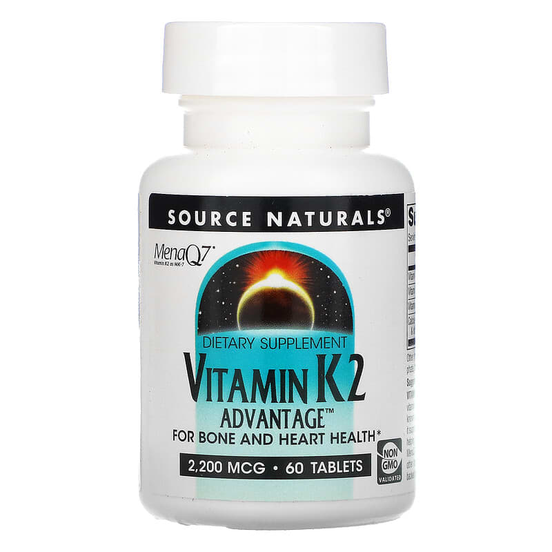 Source Naturals Vitamin K2 Advantage 2,200 mcg 60 viên 1 Source Naturals Vitamin K2 Advantage 2.200 mcg 60 Tablets 021078027102