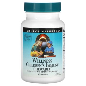 Source Naturals Wellness Children's Immune Chewable Delicious Berry 30 Wafers 021078021384