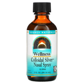 Source Naturals Wellness Colloidal Silver Nasal Spray 10 PPM 2 fl oz (59.14 ml) 021078010302