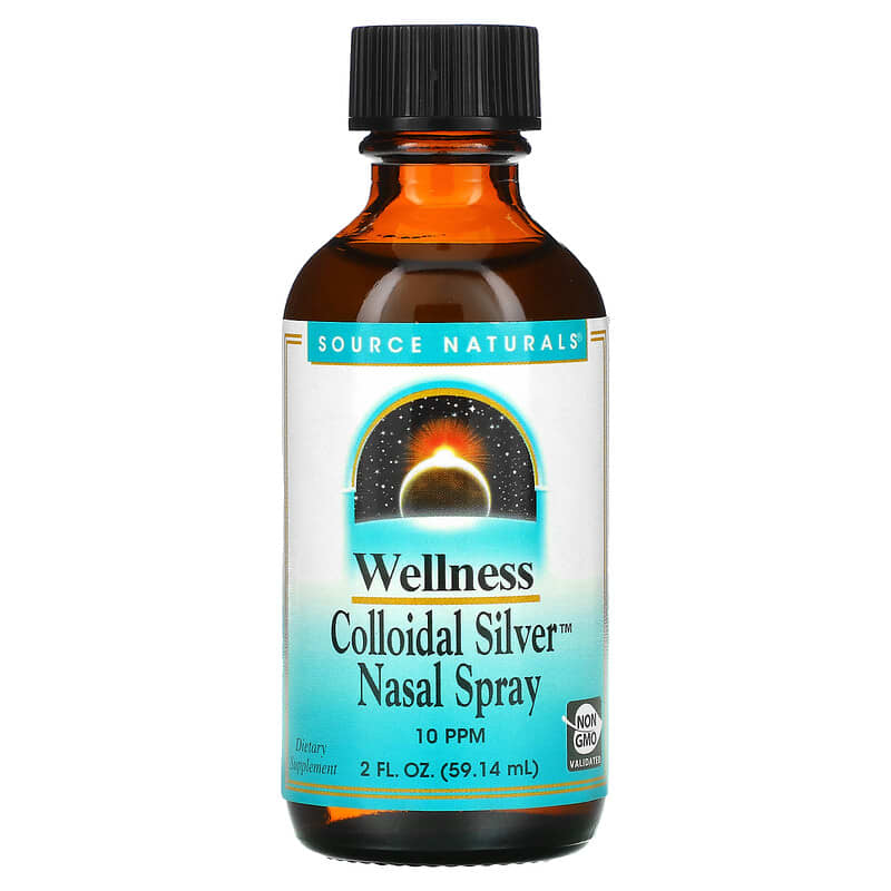 Source Naturals Wellness Colloidal Silver Nasal Spray 10 PPM 2 oz (59.14 ml) 1 Source Naturals Wellness Colloidal Silver Nasal Spray 10 PPM 2 fl oz (59.14 ml) 021078010302