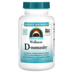 Source Naturals Wellness D-mmunity 125 mcg 120 Vegetarian Capsules 021078028734